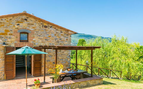 Castelnuovo Val Cecina 651: Chalet, Ferme, Jardin, Eco Hôtel, Aménagement Paysager, Cour, Table Cuisine Et Salle A Manger, Tableau De Plein Air, Batiments Jardin, Porche