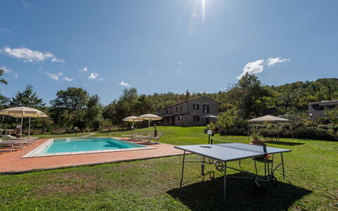 Alighiero Ii: Ciel, Nuage, Plante, L'Eau, Table, Arbre, Ombre, Lot Terre, Piscine, Paysage Naturel