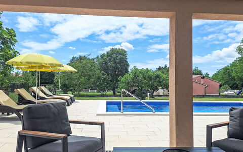 Marina: Meubles, Mobilier De Jardin, Chaise, Ombre, Piscine, Patio, Tableau De Plein Air, Eco Hôtel, Table Basse