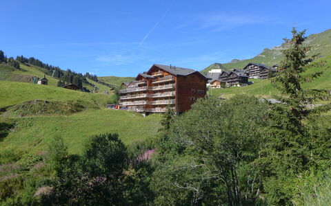 Les Crosets 606: Plante, Ciel, Bâtiment, Paysage Naturel, Arbre, Montagne, Lot Terre, Pente, Maison, Couverture De Sol