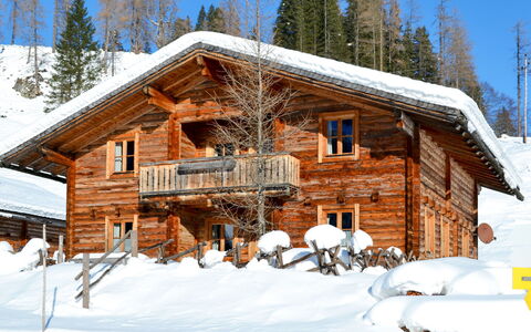 Gnadenalm: Neige, Bâtiment, Ciel, Fenêtre, Arbre, Maison, Pente, Bois, Chalet, Mélèze
