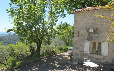 Le Cabanon: Végétation, Arbuste, Printemps, Chalet, Jardin, Ombre, Arrière-Cour, Cour, Chaise