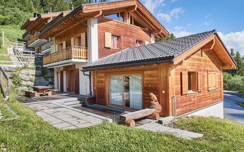 Thyon-Les Collons 628: Plante, Ciel, Bâtiment, Nuage, Propriété, Fenêtre, Bois, Arbre, Maison, Lot Terre