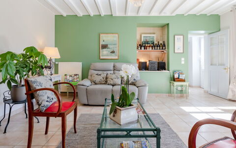 La Batterie: Meubles, Canapé, Propriété, Table, Vert, Cadre, Plante, Étagère, Bleu Azur, Salon