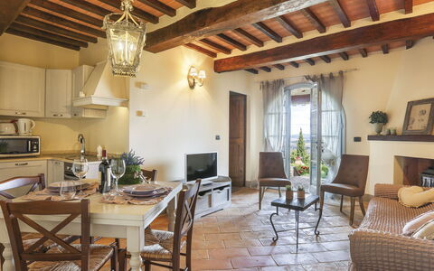 Appartamento Ginepro - Borgo in Chianni: Propriété, Bâtiment, Pièce, Design Intérieur, Meubles, Plafond, Maison, Immobilier, Faisceau, Domicile