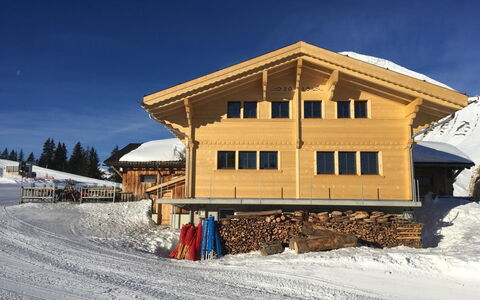 Alphaus Hasler: Ciel, Neige, Fenêtre, Bâtiment, Pente, Maison, Arbre, Paysage, Gelé, Chalet