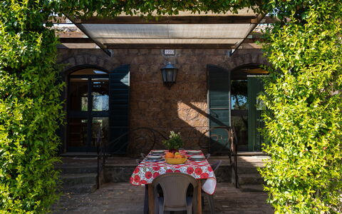 Casale di Befania: Plante, Communauté Des Plantes, Bâtiment, Fenêtre, Jaune, Chalet, Ombre, Herbe, Mobilier De Jardin, Loisir