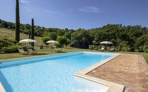 Podere: L'Eau, Ciel, Propriété, Piscine, Plante, Bleu Azur, Rectangle, Arbre, Ombre, Herbe