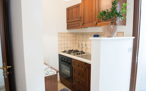 Appartamento Pineta Mare: Cabinetry, Propriété, Comptoir, Cuisinière, Bois, Design Intérieur, Bâtiment, Plante, Cuisine, Tiroir