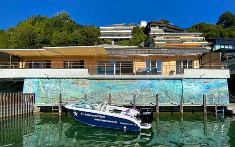 Seestern Direkt am See: L'Eau, Ciel, Bateau, Bâtiment, Jour, Navire, Véhicule, Bleu Azur, Fenêtre, Architecture Navale