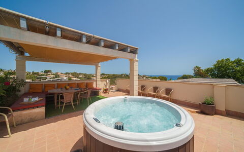 Penthouse Las Palmeras: L'Eau, Ciel, Propriété, Bâtiment, Piscine, Bleu Azur, Plante, Rectangle, Mobilier De Jardin, Design Intérieur