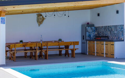 House Eric&Paolo: L'Eau, Meubles, Table, Piscine, Ombre, Bois, Mobilier De Jardin, Design Intérieur, Architecture, Maison