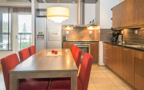 Tahko Spa Suites Orange a 8: Bois, L'Hiver, Neige, Domicile, Chalet, Gelé, Siding, Cabane En Rondins, La Glace