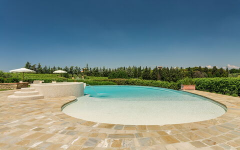 Villa Sole Del Chianti: Ciel, L'Eau, Bâtiment, Piscine, Arbre, Maison, Ombre, Plante, Paysage, Loisir