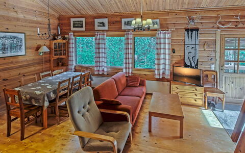 Ylläskuru D 2: Bois, Chalet, Maison, Domicile, Cabane En Rondins, Plafond, Dur, Tache De Bois, Salon, Siding