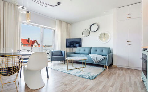Grzybowo Seaside: Meubles, Bâtiment, Propriété, Table, Cadre, Chaise, Bleu Azur, Confort, Bois, Canapé