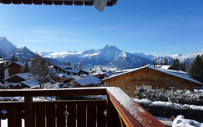 Villars 171: Ciel, Montagne, Neige, Bâtiment, Jour, Propriété, Bois, Pente, Architecture, Gelé