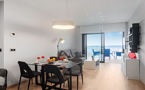 Sunset Waves: Table, Meubles, Bâtiment, Chaise, Maison, Sol, Sol, Lampe, Salon, Salle