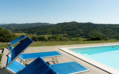 Villa Lugnano: Ciel, L'Eau, Bleu, Vert, Bleu Azur, Piscine, Arbre, Ombre, Plante, Mobilier De Jardin