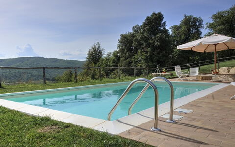 Villa Di Gaiole: L'Eau, Plante, Ciel, Piscine, Ombre, Arbre, Mobilier De Jardin, Rectangle, Maison, Bâtiment