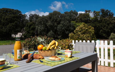 Les Rosiers: Aliments, Ciel, Plante, Table, Nuage, Meubles, Vaisselle, Arbre, Tableau De Plein Air, Mobilier De Jardin