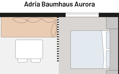 Logement:&nbsp;Premium Baumhaus mit 1 Schlafzimmer 100.6