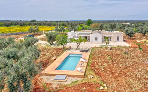 Bianco Trullo: Ciel, Plante, Propriété, Bâtiment, Fenêtre, Arbre, Lot Terre, Piscine, Maison, Zone Résidentielle