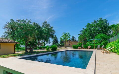 Sunrise Hill Holiday Home: L'Eau, Ciel, Plante, Piscine, Bâtiment, Arbre, Nuage, Plan D'Eau, Arecales, Herbe