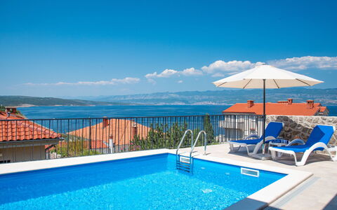 Villa Vali 2: L'Eau, Ciel, Bâtiment, Meubles, Jour, Nuage, Propriété, Plante, Piscine, Bleu