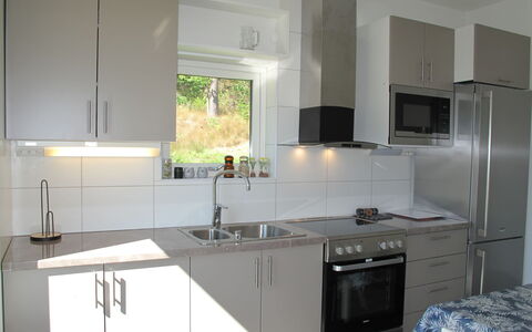Stegeborg Sjöstugan: Comptoir, Cabinetry, Evier, Robinet, Évier, Propriété, Cuisine, Plante, Luminaire Plomberie, Cuisinière