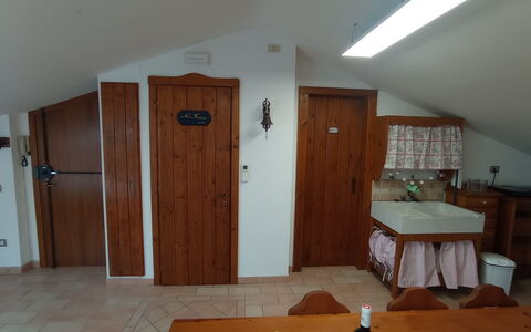 L'attico Di Castelfidardo: Propriété, Cabinetry, Table, Bâtiment, Porte, Bois, Éclairage, Maison, Design Intérieur