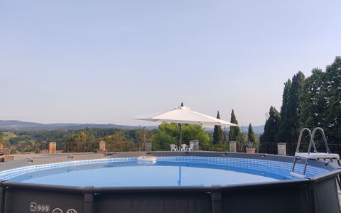 Villa La Cicogna Tuscany: Ciel, Bâtiment, Piscine, Arbre, Ombre, L'Eau, Mobilier De Jardin, Loisir, Rectangle, Toit