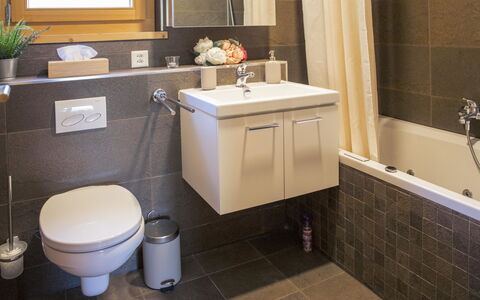 Chalet sans Soucis: Miroir, Robinet, Luminaire Plomberie, Évier, Plante, Propriété, Lavabo, Armoire De Toilette, Salle De Bains, Violet