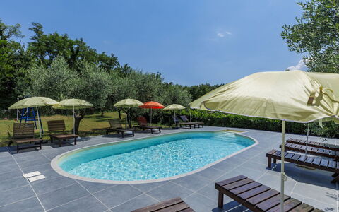 Labin 389: Piscine, Mobilier De Jardin, Ombre, Jardin, Aménagement Paysager, Pelouse, Cour, Recours, Chaise, Eco Hôtel