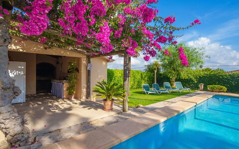 La Truyola Pool Finca: Bâtiment, Plante, Fleur, L'Eau, Ciel, Maison, Éclairage, Nuage, Rectangle, Piscine
