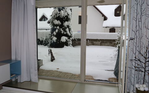Harrachov 67: Fenêtre, Plante, Neige, Ombre, Design Intérieur, Bois, Rideau, Arbre, Brindille