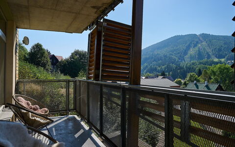 Harrachov 67: Ciel, Propriété, Plante, Bois, Porche, Ombre, Bâtiment, Arbre, Clôture, Montagne