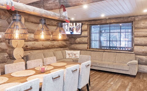 Ruka Panorama: Bois, Neige, Chalet, L'Hiver, Toit, Domicile, Gelé, Cabane En Rondins, Siding, Pente