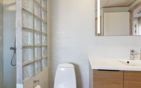 Åmunde - 150M from the Sea: Design Intérieur, Mur, Sol, Luminaire Plomberie, Sol, Armoire De Toilette, Lavabo, Salle De Bains, Plafond, Évier