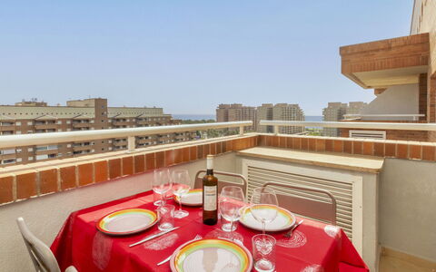 Oropesa del Mar 333: Appartement, Zone Résidentielle, Composite, Condominium, Balcon, Conception, Tache De Bois, Hôtel
