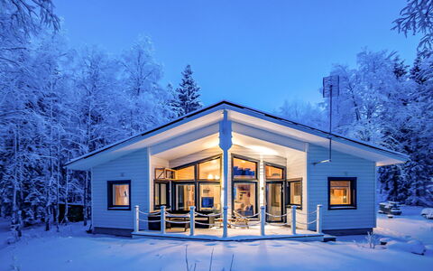 Villa Rukan Kesäniemi: Bois, Siding, Chalet, Maison, Domicile, Planche, Batiments Jardin, Cabane En Rondins, Dur, Porche