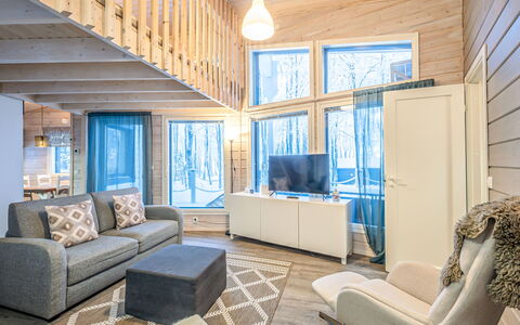 Villa Rukan Kesäniemi: Bois, Design Intérieur, Plafond, Sol, Domicile, Sol, Pièce, Meubles, Salon, Appartement