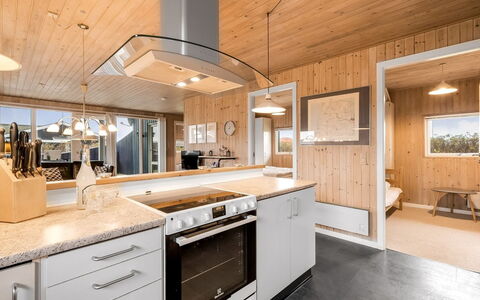 Odmar - 300M from the Sea: Bois, Cuisine, Plafond, Design Intérieur, Comptoir, Luminaire, Domicile, Dur, Cabinetry, Tache De Bois