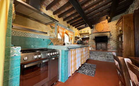 Villa Patrizia: Propriété, Cabinetry, Bâtiment, Bois, Comptoir, Design Intérieur, Cuisine, Brique, Sol, Sol