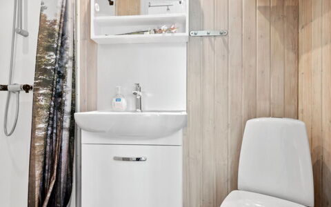 Hermanda - 100M to the Fjord: Salle De Bains, Lavabo, Luminaire Plomberie, Évier, Sol, Design Intérieur, Sol, Robinet, Armoire De Toilette, Toilette