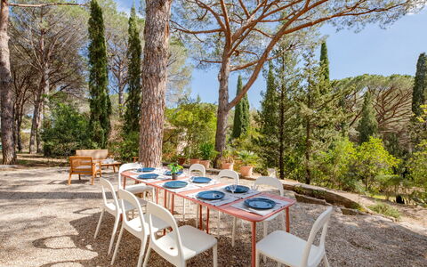 Les Agasses: Table, Plante, Nuage, Ciel, Bâtiment, Propriété, Vaisselle, Chaise, Design Intérieur, Mobilier De Jardin
