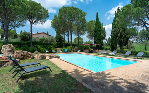 Villa Morellino: L'Eau, Plante, Ciel, Nuage, Piscine, Arbre, La Nature, Bâtiment, Mobilier De Jardin, Ombre