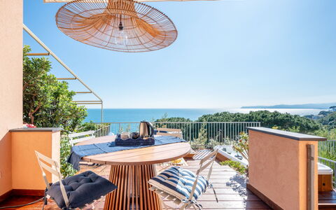 Casa Clio: Meubles, Mobilier De Jardin, Chaise, Balcon, Mer, Ombre, Plate-Forme, Eco Hôtel, Porche, Tableau De Plein Air