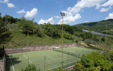 Il Mulino Di Vogognano - Subbiano, Private Pool, J: Nuage, Ciel, Lot Terre, Équipement Sportif, Clôture, Herbe, Loisir, Paysage, Arbre, Court De Tennis