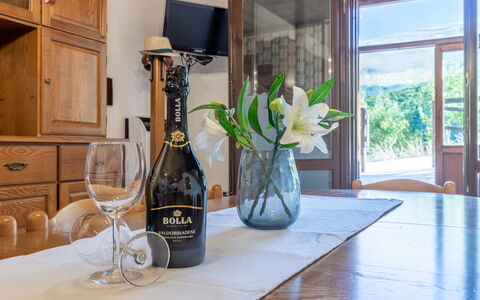 Casa Tramonti: Propriété, Table, Plante, Bouteille, Bâtiment, Cabinetry, Drinkware, Vaisselle, Fleur, Bois